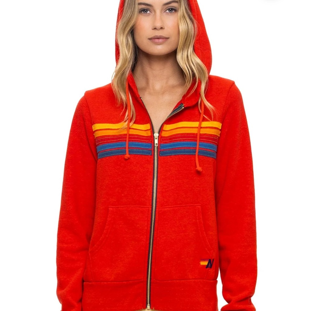 Aviator Nation Red Hooded Women's Top